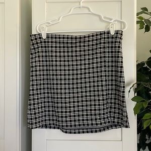 Black and White Plaid Pencil Skirt